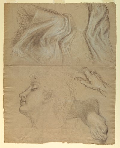 Teckning, studie till "Justice and Pe", 1878 av Daniel Huntington
