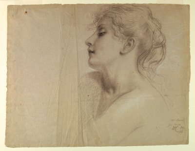 Teckning, Studie till "Justice and Pe", 7 juli 1878 av Daniel Huntington
