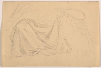 Ritning, studie till "Rättvisa och fred", draperi, 1878-86 av Daniel Huntington