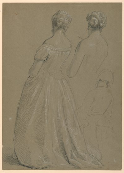 Teckning, studie till "Martha Washington Reception", 1860 av Daniel Huntington