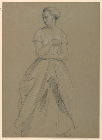 Teckning, studie till "Martha Washington Reception", 1860 av Daniel Huntington