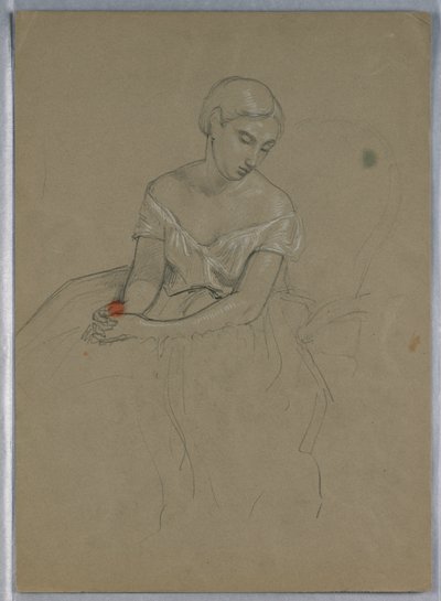 Teckning, studie till "Martha Washington Reception", 1860 av Daniel Huntington