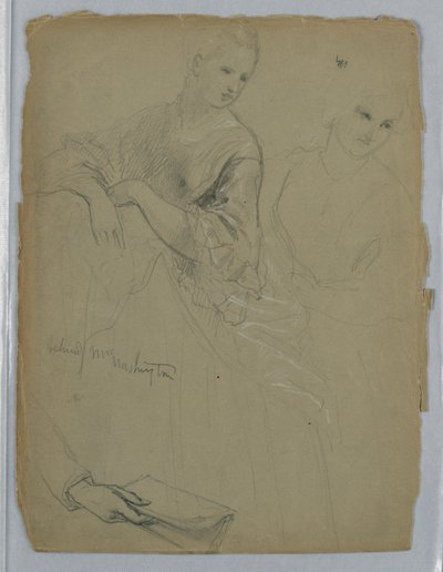 Teckning, studie till "Martha Washington Reception", 1869 av Daniel Huntington