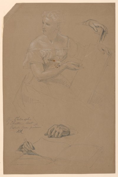 Teckning, studie till "Den kristna konstens filosofi", 1868 av Daniel Huntington