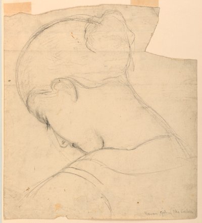 Teckning, Studie till "Romersk flicka", Kvinnohuvud, 1841 av Daniel Huntington
