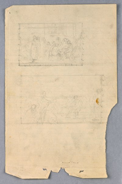 Teckning, studie till "Scientific Group", 1858 av Daniel Huntington