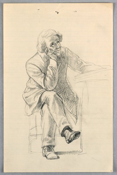 Teckning, studie till "Scientific Group", 1858 av Daniel Huntington