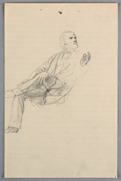 Teckning, studie till "Scientific Group", 1858 av Daniel Huntington