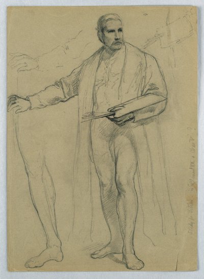 Teckning, studie till "Titian Showing", 1866 av Daniel Huntington