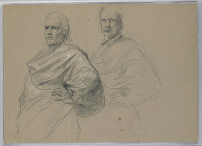 Teckning, studie till "Titian Showing", 1871-72 av Daniel Huntington