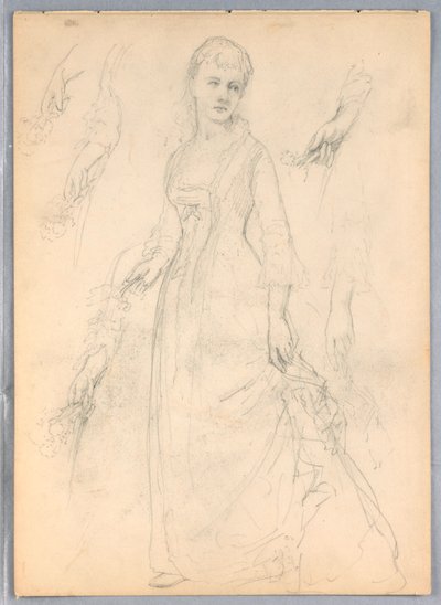 Teckning, studie till "Titian Showing", 1872 av Daniel Huntington