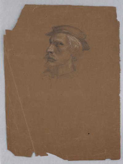 Teckning, studie till "Titian Showing", 1872 av Daniel Huntington