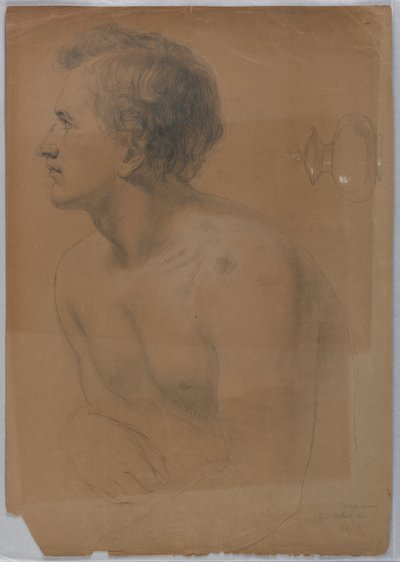 Teckning, studie till "Tribute Money", juli 1852 av Daniel Huntington