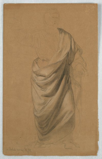 Teckning, studie till "Tribute Money", juli 1852 av Daniel Huntington