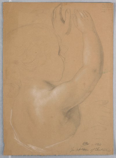 Teckning, studie till en kopia av "Repitition of Christiana", 1850 av Daniel Huntington