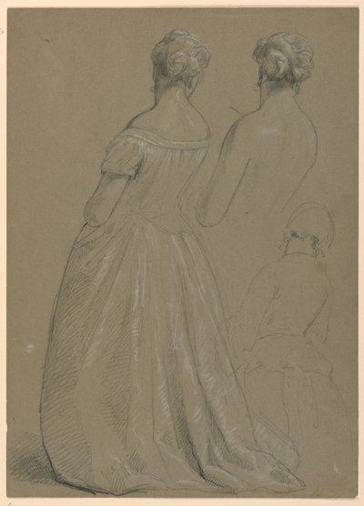 Studier av stående kvinna för "The Republican Court" (Lady Washingtons mottagningsdag) av Daniel Huntington