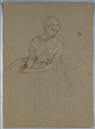Studie för "Martha Washington Reception" av Daniel Huntington