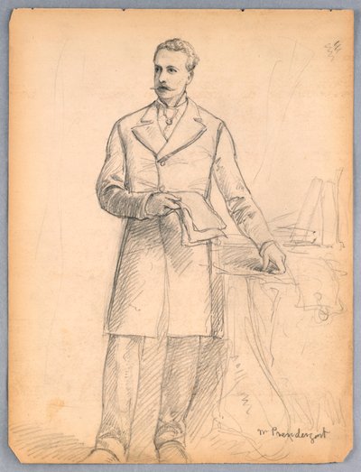 Studie för Portrait of James Prendergast av Daniel Huntington