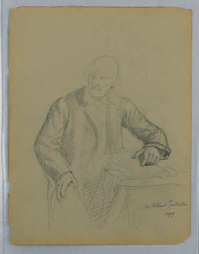 Studera för ett porträtt av Albert Gallatin, sittande av Daniel Huntington