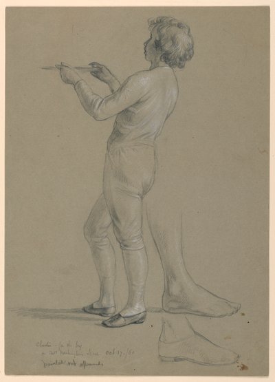 Studie av Boy Holding a Salver för "The Republican Court" (Lady Washingtons mottagningsdag) av Daniel Huntington