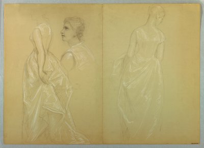 Studie av Mrs Winthrop för "Lady Washingtons mottagningsdag" av Daniel Huntington