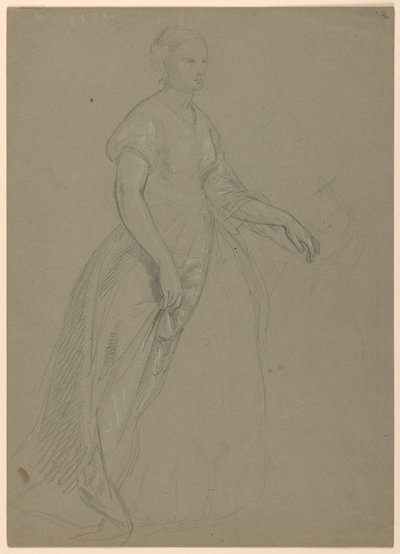 Studie av stående kvinna för "The Republican Court" (Lady Washingtons mottagningsdag) av Daniel Huntington