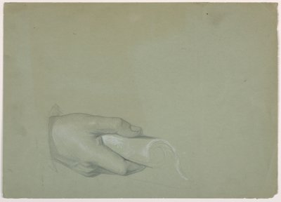 Studie av en mans hand för "Tribute Money" av Daniel Huntington
