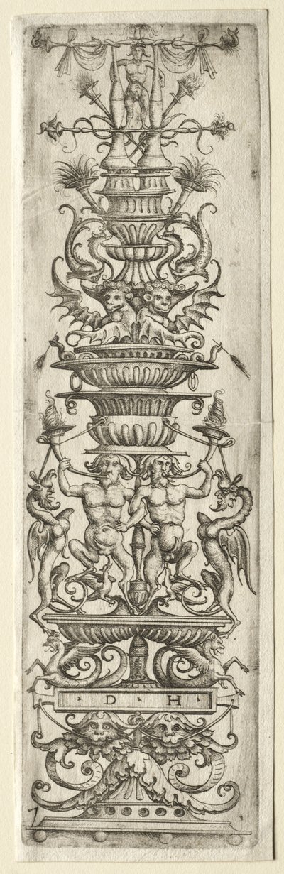 Prydnadsfilé med Candelabre-Ornament av Daniel I Hopfer