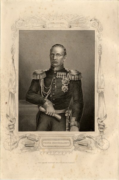 Porträtt av prins Mikhail Dmitrievich Gorchakov 1795-1861, 1856 av Daniel John Pound