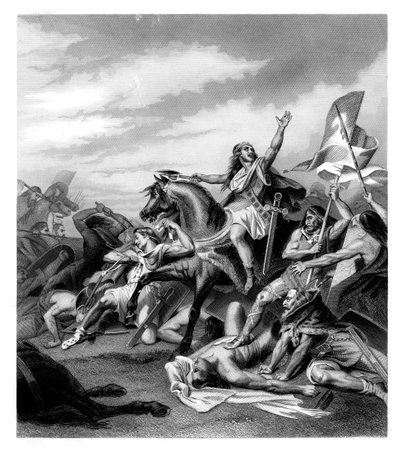 Slaget vid Tolbiacum, 496 AD, 1875 av Daniel John Pound