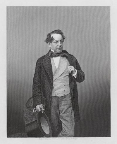 John Baldwin Buckstone, engelsk skådespelare och pjäsförfattare (gravyr) av Daniel John. Pound