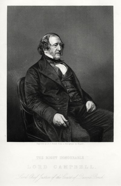 John Campbell, 1:e baron Campbell, brittisk liberal politiker och advokat, c1880 av Daniel John Pound
