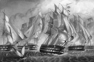 Sir Charles Napiers seger utanför Cape St Vincent, 5 juli 1833 c1857. av Daniel John Pound