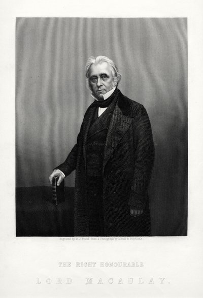 Thomas Babington Macaulay, brittisk poet, historiker och whigpolitiker, c1880. av Daniel John Pound
