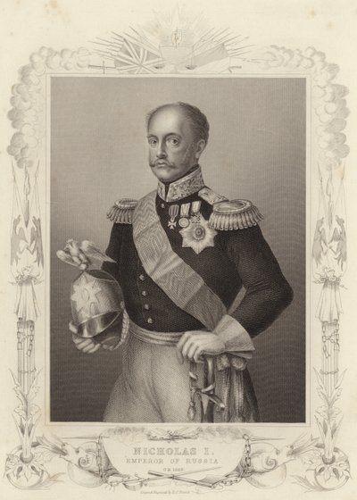 Tsar Nikolaj I, kejsare av Ryssland (gravyr) av Daniel John. Pound