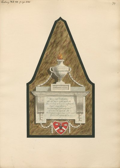 Minnesmärke till Dame Ann Edwards och Sir Thomas Edwards från Ealing Church av Daniel Lysons