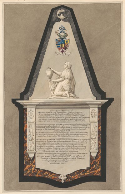 Minnesmärke till Fysh Deburgh från Drayton Church av Daniel Lysons