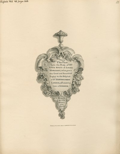 Minnesmärke till John Watt från Enfield Church av Daniel Lysons