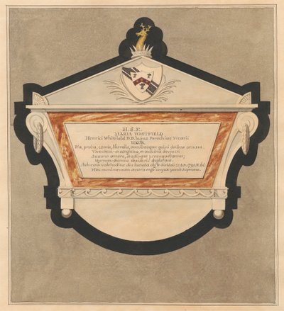 Minnesmärke till Maria Whitfield från Bedfont Church av Daniel Lysons