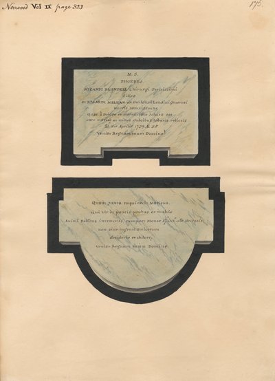Minnesmärke till Richard Blundell från Norwood Church av Daniel Lysons