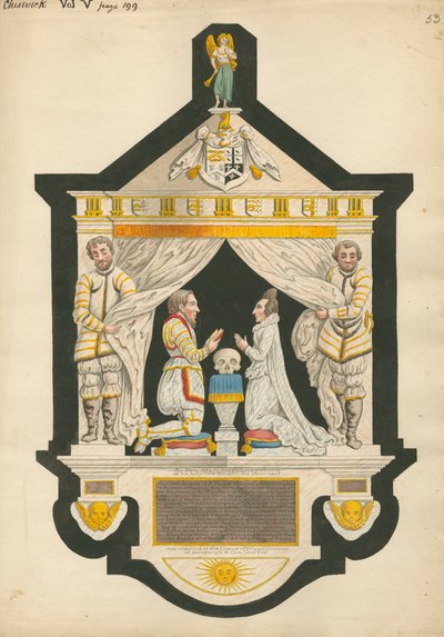 Minnesmärke för Sir Thomas Chaloner av Daniel Lysons