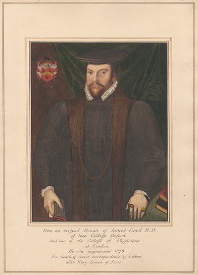 Porträtt av James Good, M.D. från New College Oxford av Daniel Lysons