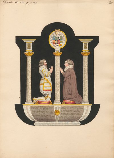 Dame Katherine Darcys grav från Isleworth Church av Daniel Lysons