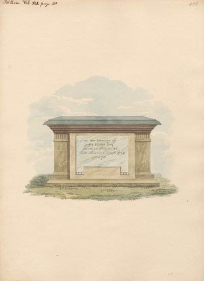 Tomb of John Evans från Feltham Church av Daniel Lysons