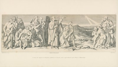 En brinnande stjärna dyker upp i England, olycklig katastrof, och apostroferas av munken av Malmesbury av Daniel Maclise