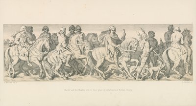 Harold och hans riddare rider till sin ombordstigningsplats i Bosham, Sussex av Daniel Maclise
