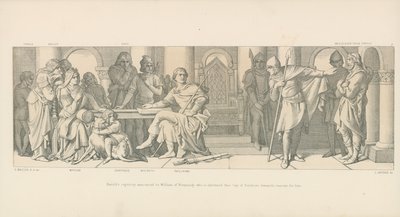 Harolds fångenskap tillkännagavs för William av Normandie, som får veta att Guy av Ponthieu kräver lösen för honom av Daniel Maclise