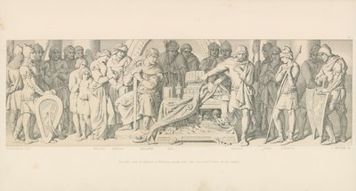 O le Tautoga a Harold o le Faamaoni ia Viliamu, Faatauto i Toega Natia a le Au Paia. av Daniel Maclise