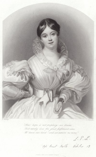 Porträtt av Letitia Elizabeth Landon av Daniel Maclise
