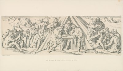 Kvällen före slaget. Saxarnas upplopp och vattensöl av Daniel Maclise